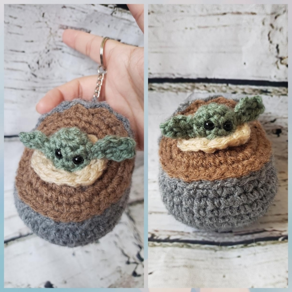 Crochet Baby Yoda Inspired keychain